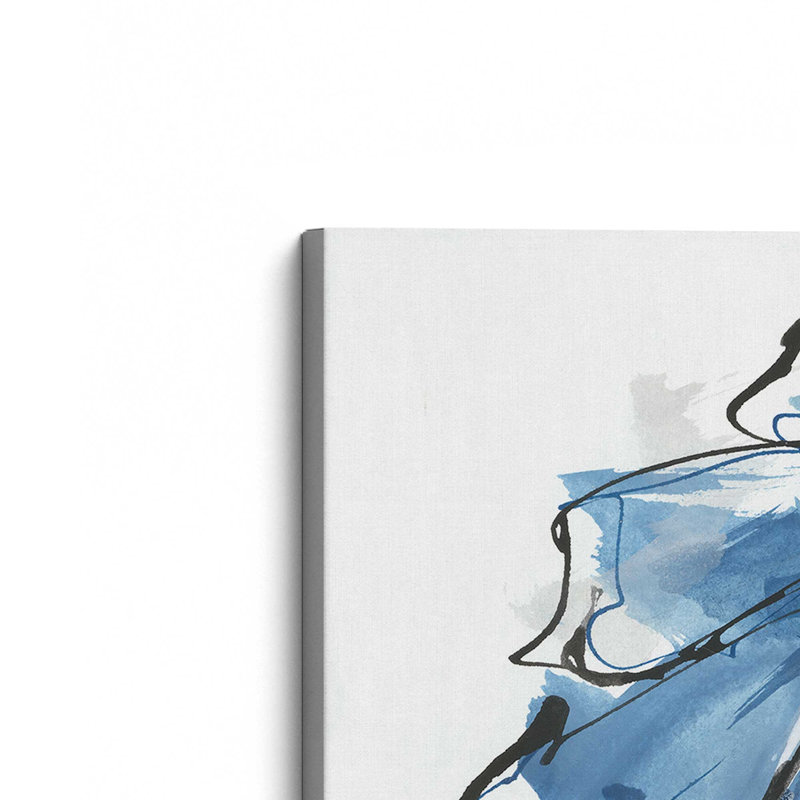 Feuille de bananier azur, reproduction sur toile tendue, H 16 po x l 16 po