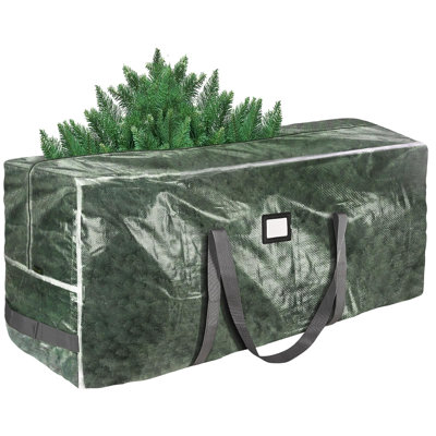 Sac de rangement pour arbre de Noël 9 pi, très grand sac d'arbre de Noël artificiel robuste avec poignées renforcées et double fermeture à glissière à large ouverture (transparent, 9 pi)