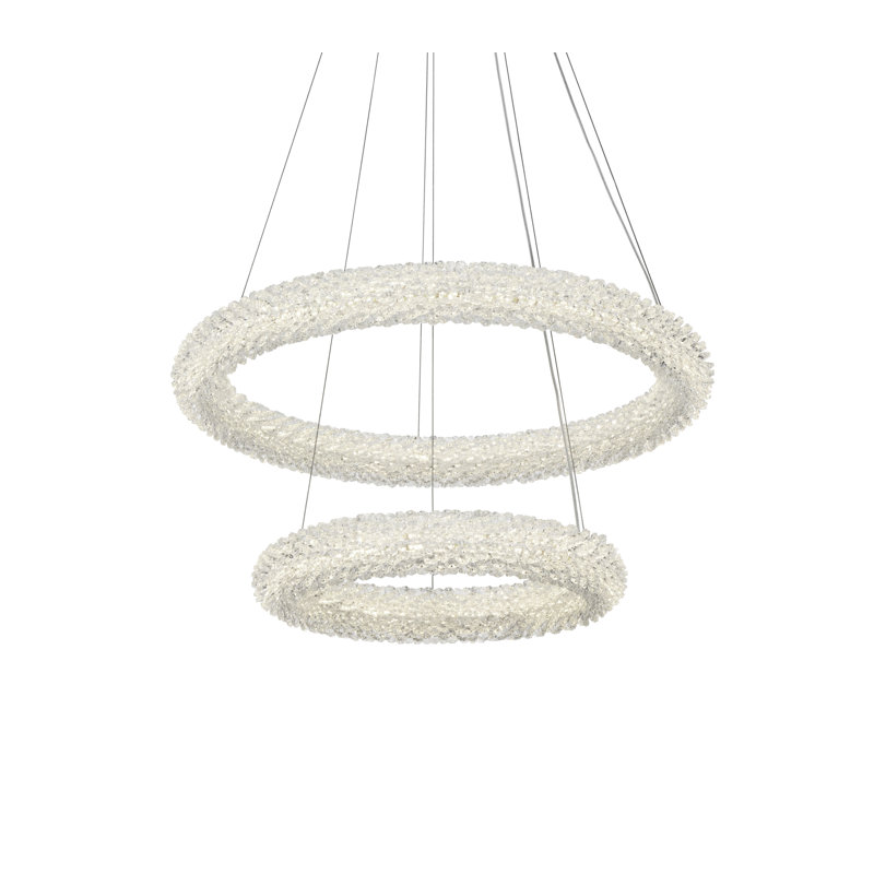 Lustre gradué à 2 lumières DEL Bridgeton, Chrome, H 12 po x l 24 po x P 24 po