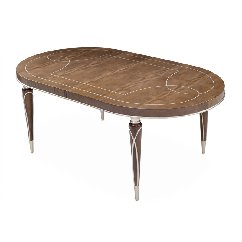 Villa Cherie Extendable Oval Dining Table, Hazelnut