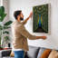 Peacock Resplendent Botanical - Wrapped Canvas-272701531-272701530