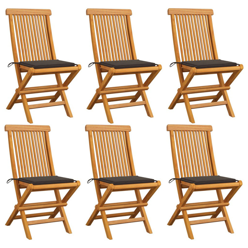 Chaise bistro d'extérieur avec coussins VidaXL, Taupe
