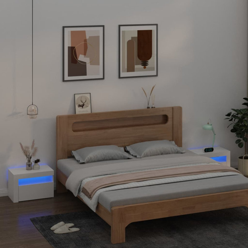 Aamirah 60cm W Manufactured Wood Bedside Table, White