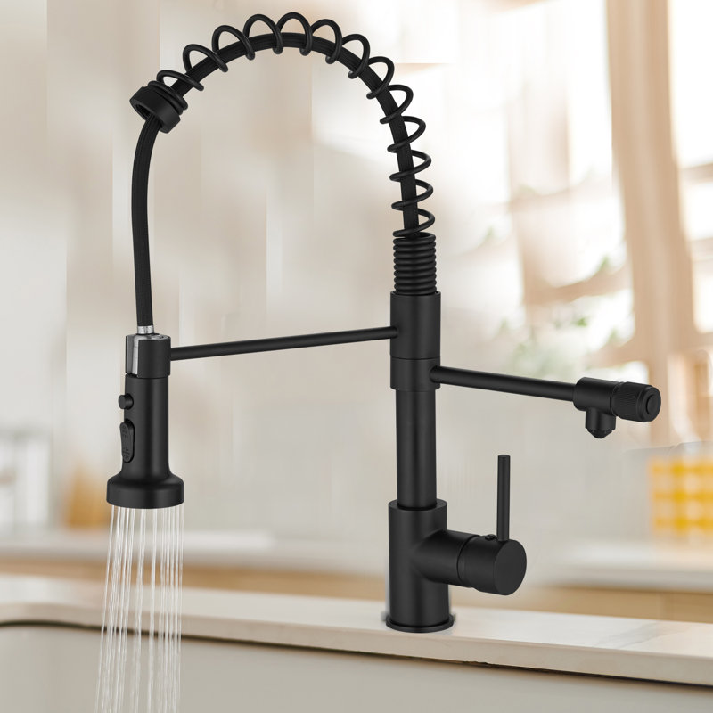 GAWEZA Pull Down Kitchen Faucet, Black