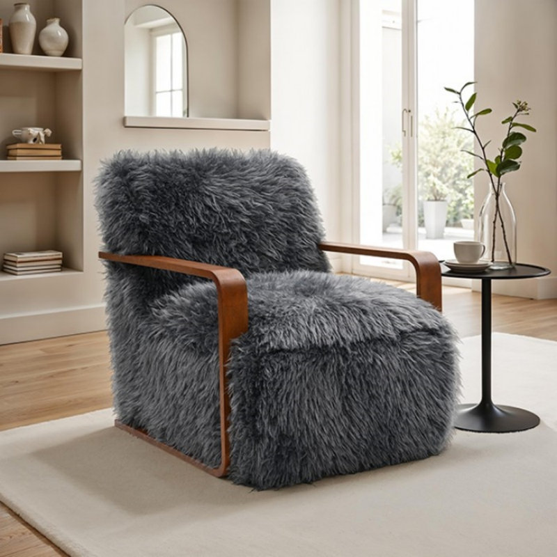 Fauteuil d'appoint Pearce, Gris anthracite