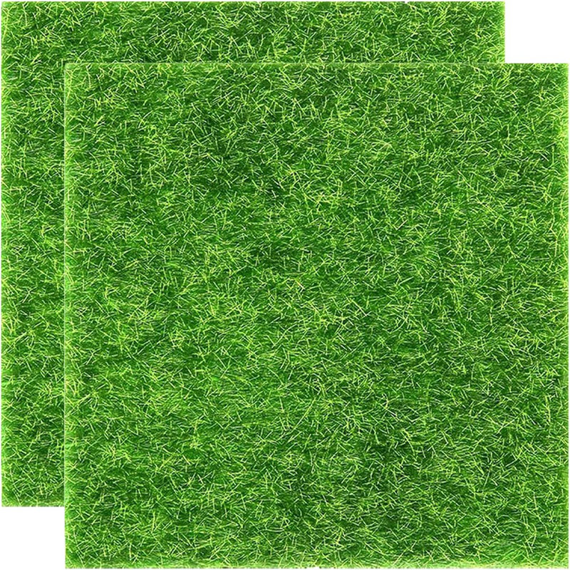 2 Pieces Of 12X12 Inches Fake Grass For Crafts - Artificial Gras...