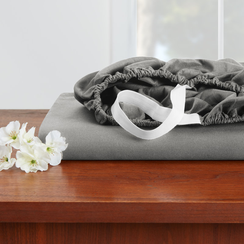 Microfiber Sheet Set, Charcoal Gray, King Sheet Set with 2 Pillowcases