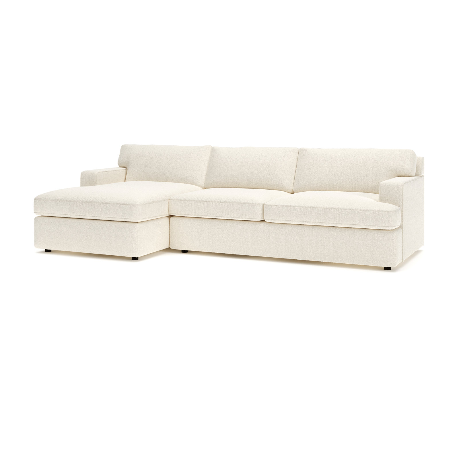 Cleo 2-Piece Upholstered Sectional, Left Hand Facing, Davis Pearl Performance Bouclé