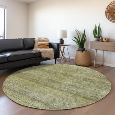 Machine Washable Indoor/Outdoor Cicel ACN1174 Aloe Rug