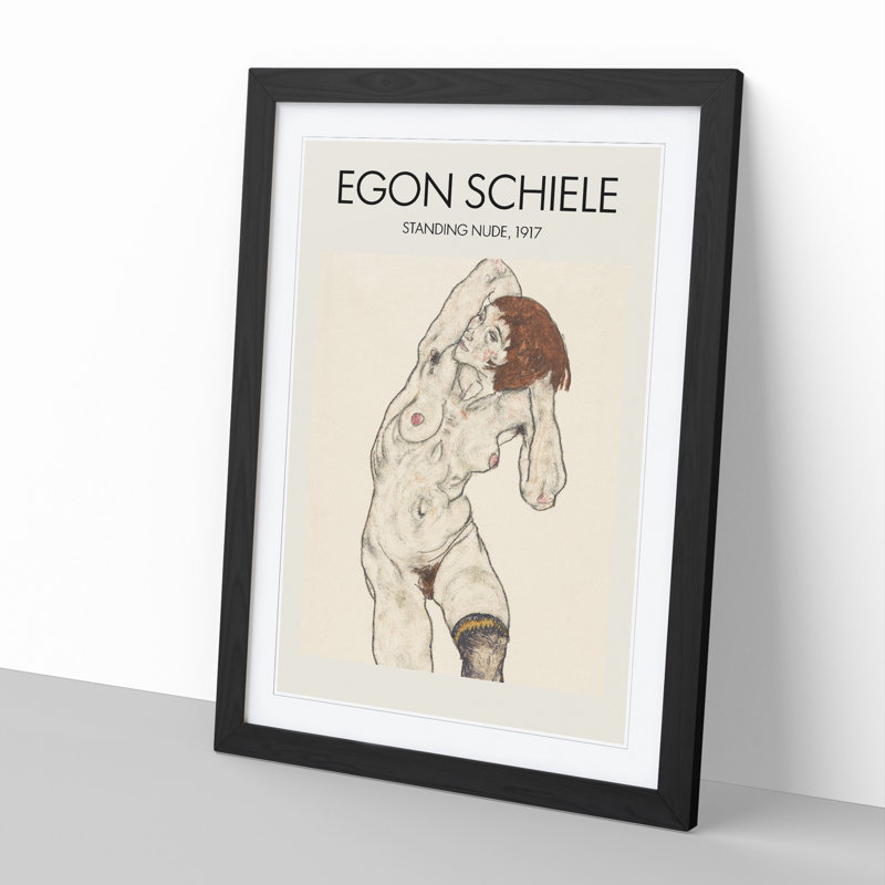 Portrait of a Woman Vol.7 Print by Egon Schiele - Picture Frame Painting, Black Framed, 65cm H x 48cm W x 2cm D