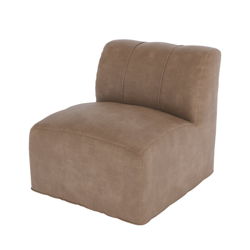 Chaise rembourrée en cuir Lavli