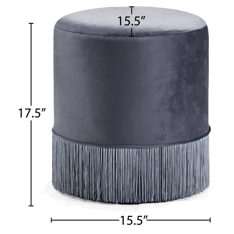 Repose-pieds standard en velours Cidnie, Velours gris