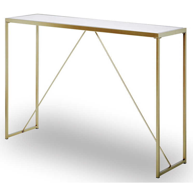 Shartlesville 111cm Console Table, Gold, Marble White