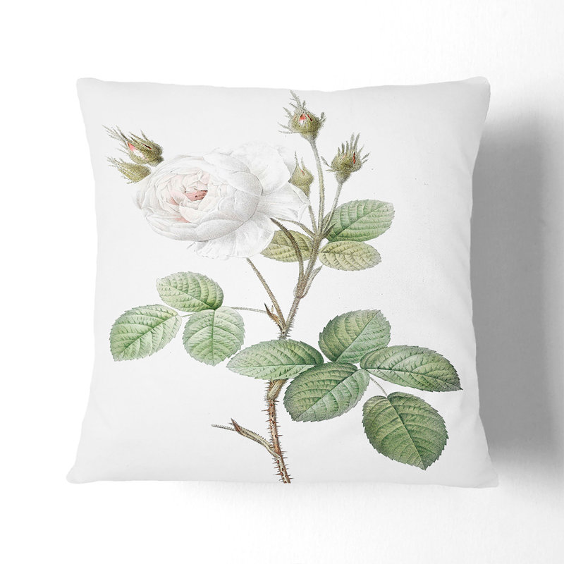 Floral Square Throw Cushion, 40cm H x 40cm W x 15cm D
