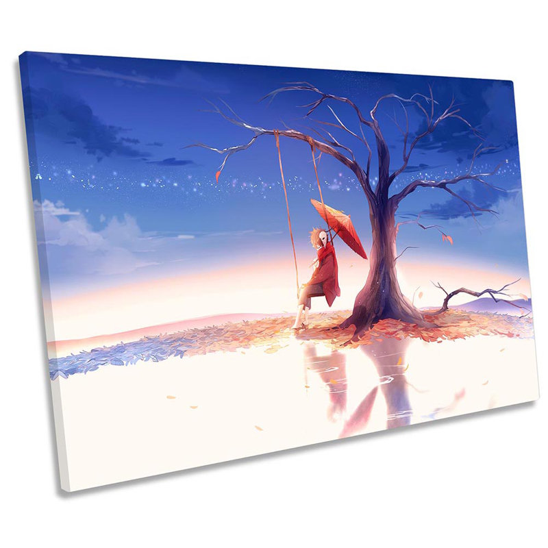 Z2849 Swing Tree Landscape Modern - Wrapped Canvas Print, 30.5cm H x 45.7cm W x 2cm D