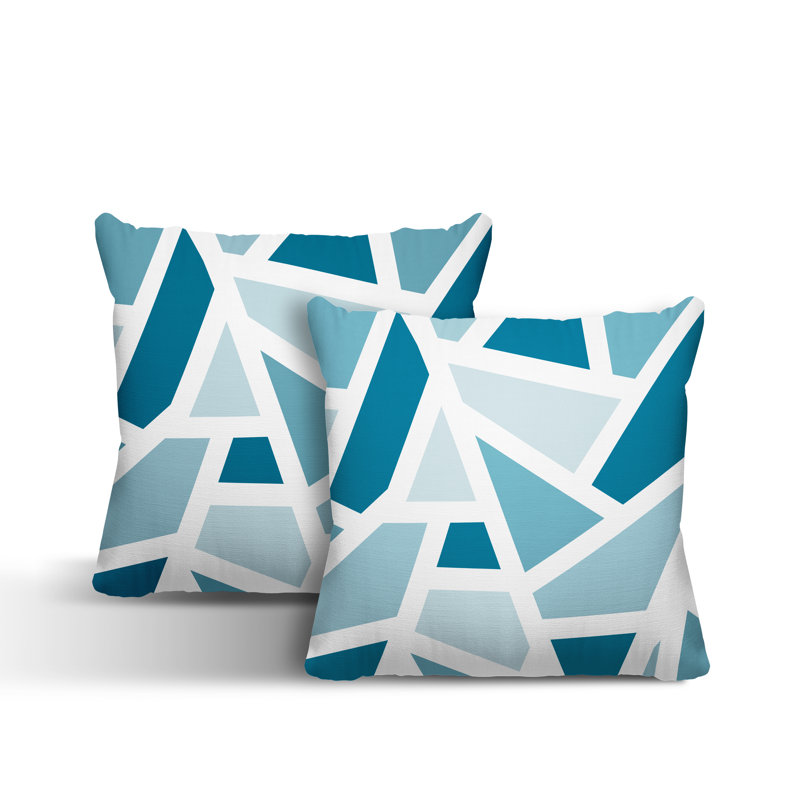 Coussin carré intérieur / extérieur Marion, L 19 po x H 19 po, Turquoise