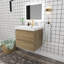 Meuble-lavabo simple avec plateau en résine Teriann-101831965