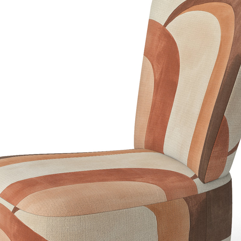 Chaise d'appoint Abstract Shapes - Chaise d'appoint Earthtone Arc Composition I, Side Chair Armless