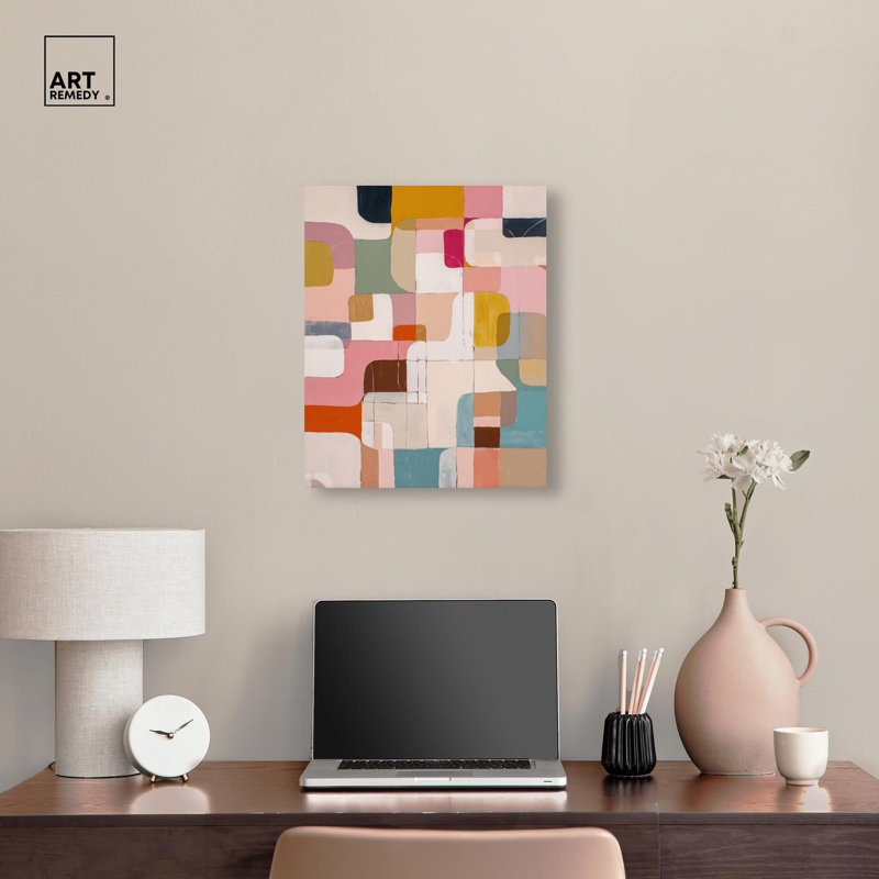 "Pixel Patchwork II", reproduction d'art sur toile par Art Remedy, 16 x 20, H 20 po x l 16 po, Toile tendue avec châssis