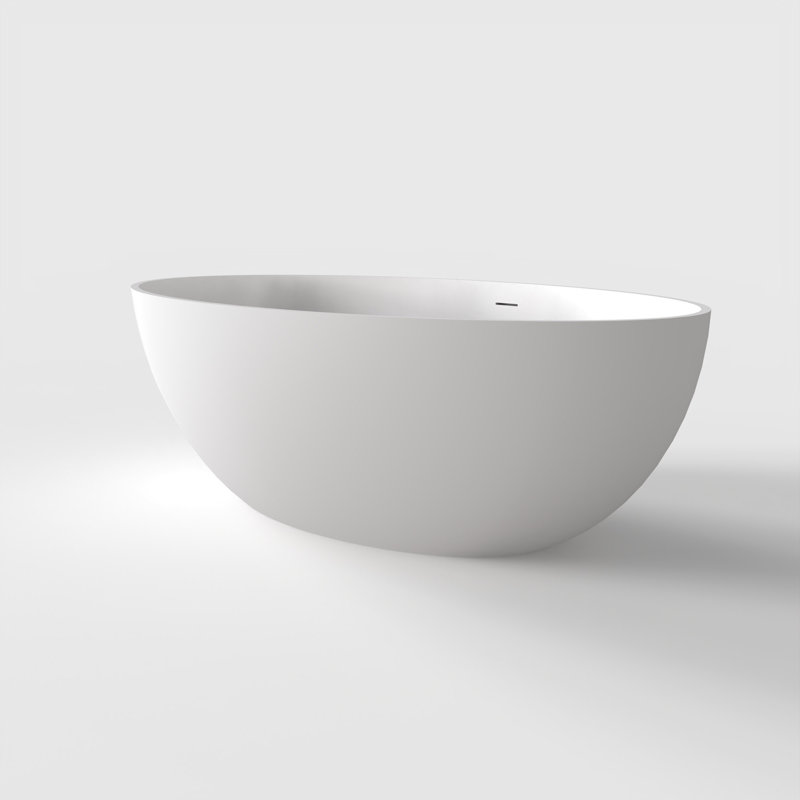 Baignoire de trempage autoportante à surface solide de 67 pouces pour salle de bain