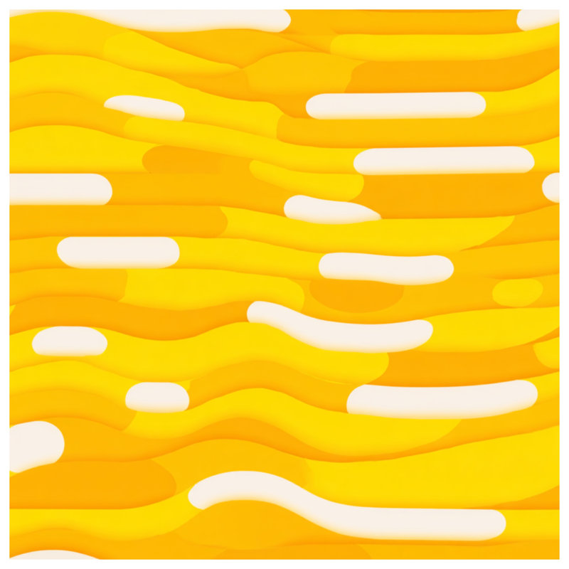 Coussin Yellow Waves, 20 po x 20 po