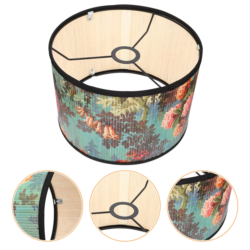Bamboo Ceiling Lampshade With Flower Pattern Light Cover Light Shade Home Decor E27