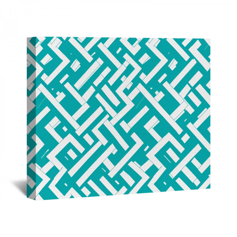 Motif géométrique sur toile, H 11 po x l 14 po x P 3 po