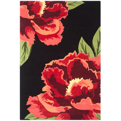 Tapis noir / rouge Electra