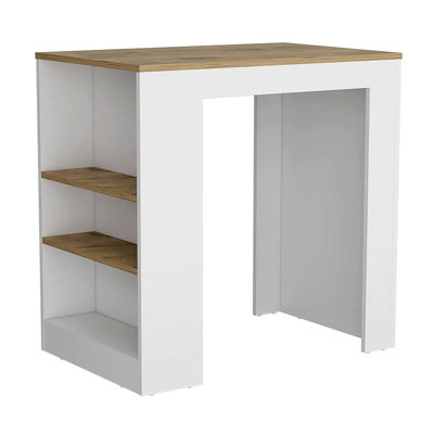 Malahki Kitchen Island Doyle, 3 Shelves, Width x 36.2, Faux Marble Top Color Finish