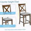Ensemble de table de salle à manger 5 pièces pour 4 personnes, ensemble de table de cuisine à hauteur de comptoir avec table carrée-1928536111