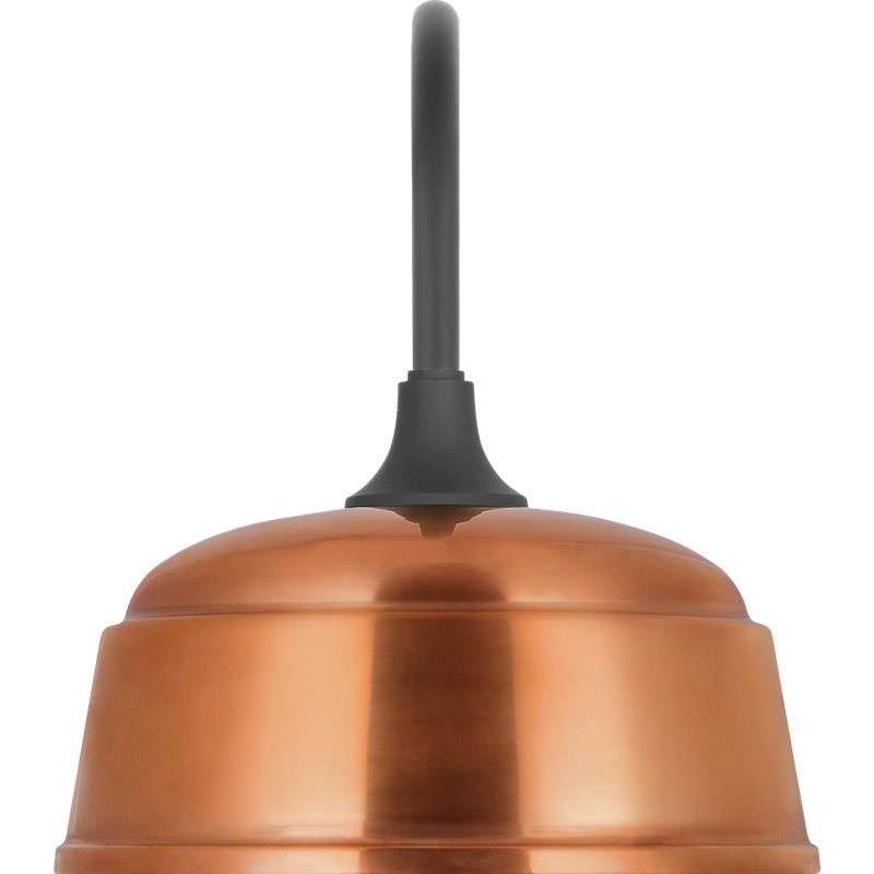 Thomas O'Brien 1 - Light Outdoor Barn Light, 15" H x 16.75" W x 12.5" D, Matte Black, Copper