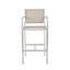 Tabourets 29,50 "avec structure en aluminium antirouille argenté, filet gris, ensemble de 2