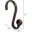 Crochets de rideau de douche en métal, ensemble de 12, bronze