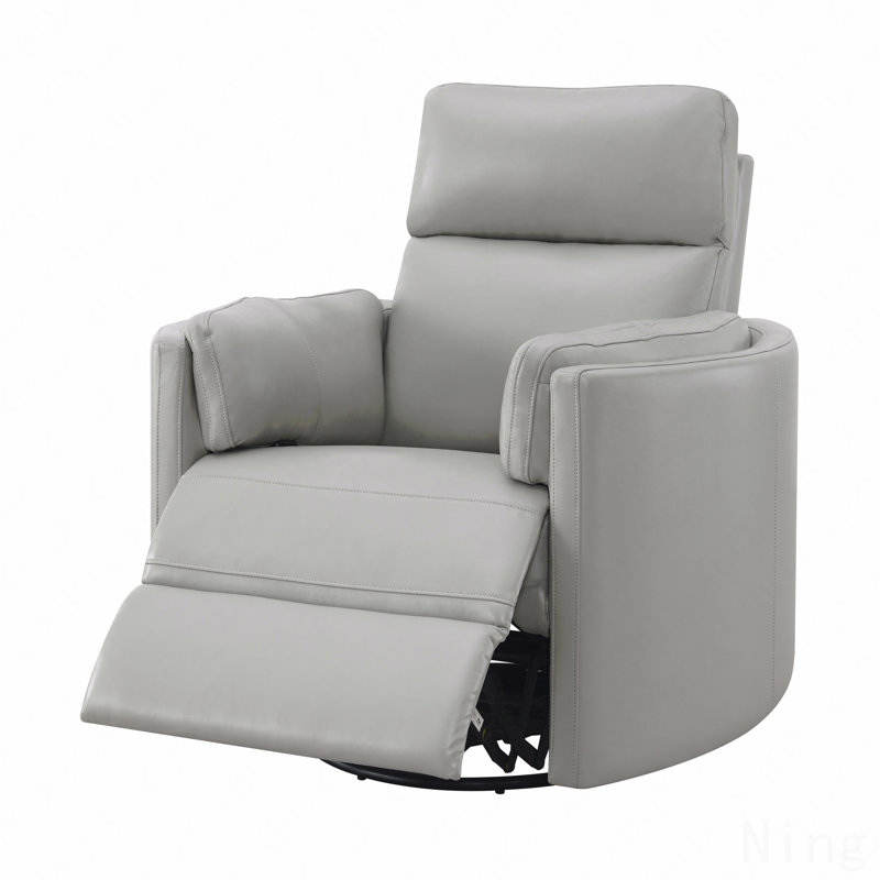 Faux Leather Swivel Glider Recliner Chair