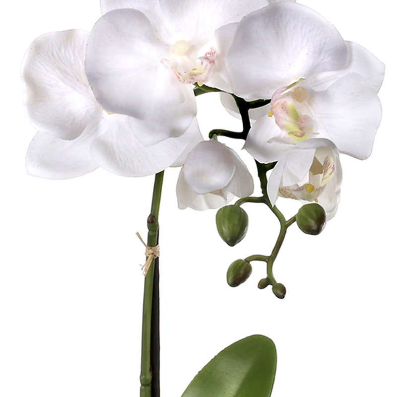 Fabric Orchids Arrangement in Pot, White