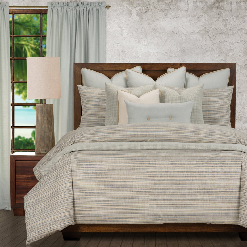 Polyester Baffle Box Stitch Striped Duvet Cover & Insert, King Duvet Cover 