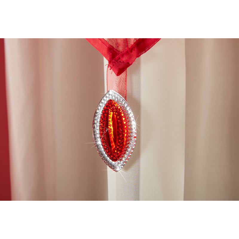 Avery Solid Colour Pointed Window Pelmet, Red