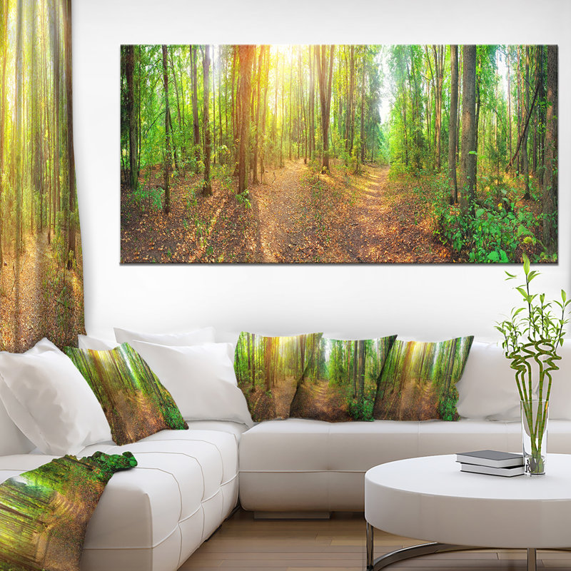 Large Green and Brown Forest Landscape Canvas Print