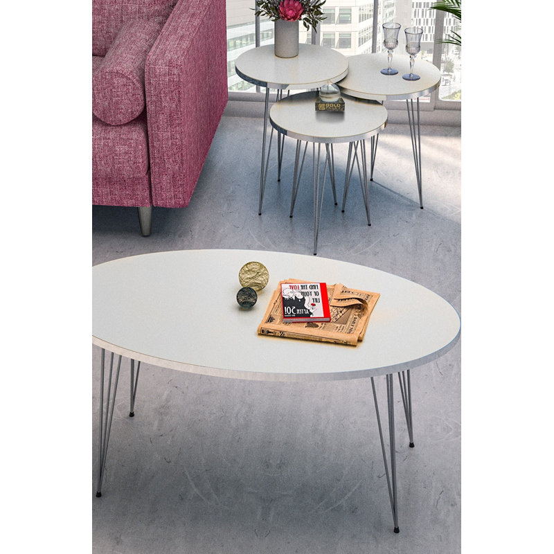 Mario Living Room Table Set, White