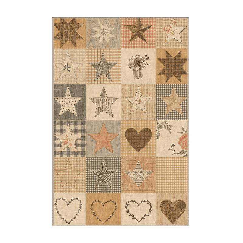 Tapis moelleux doux et moelleux en patchwork de style chalet américain, 8 x 12