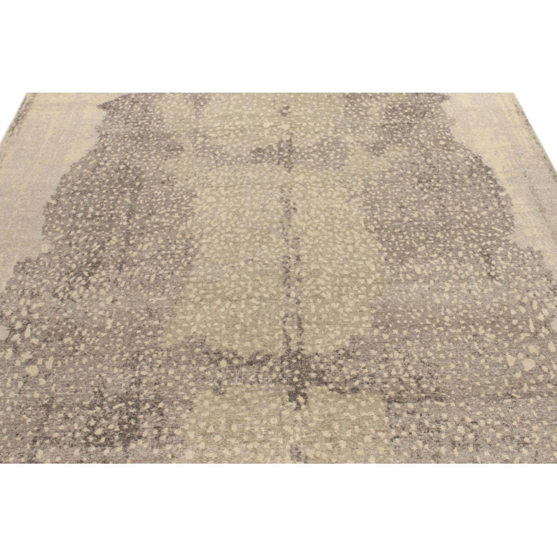 One-of-a-Kind Rectangle 9'1" X 11'11" No Wool Area Rug in Beige/Grey
