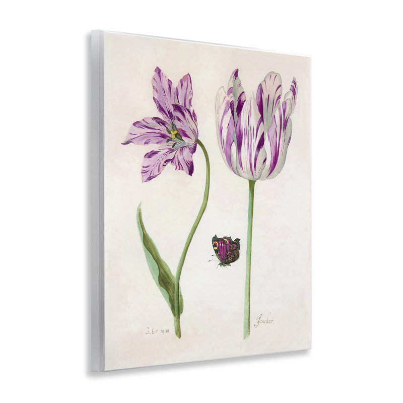 Two Tulips Purple Flowers Wall Plaque, design by Jacob Marell