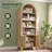 Storage Bookcase/Arched Cabinet With Fluted Doors & Adjustable Shelves – Entryway, Living Room-2132478059-2138823606
