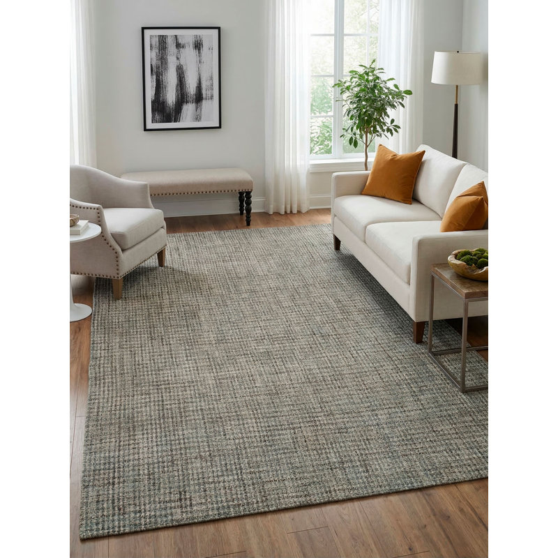 Tapis rectangulaire Struttura en kaki turquoise ivoire, Rectangle 12 pi x 15 pi