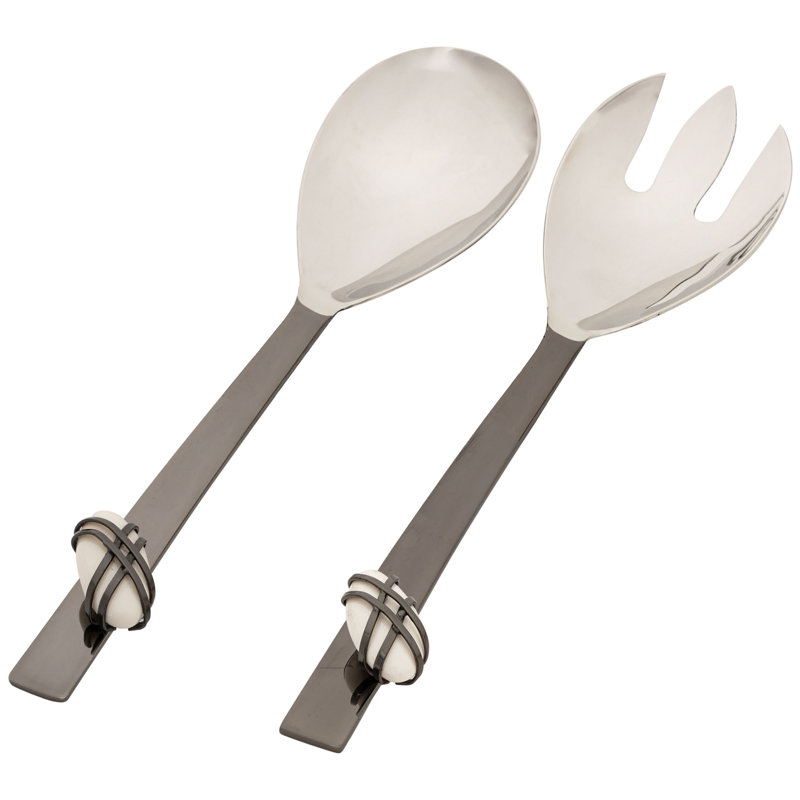 Midnight Pebble Salad Server Set