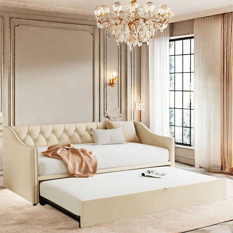Elifsu Upholstered Daybed, Beige