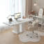 Table de salle à manger extensible pour 6-10 moderne table de cuisine en faux marbre blanc avec base à double colonne, grande table de salle à manger rectangulaire