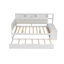 Lit de jour double en bois avec couchette, tablettes de rangement, banc et charge USB - tête de lit tapissier, 2 tiroirs-335765042
