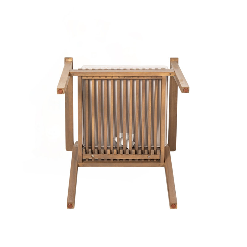 Ensemble de 2 chaises de patio avec structure en bois d'acacia et coussins imperméables