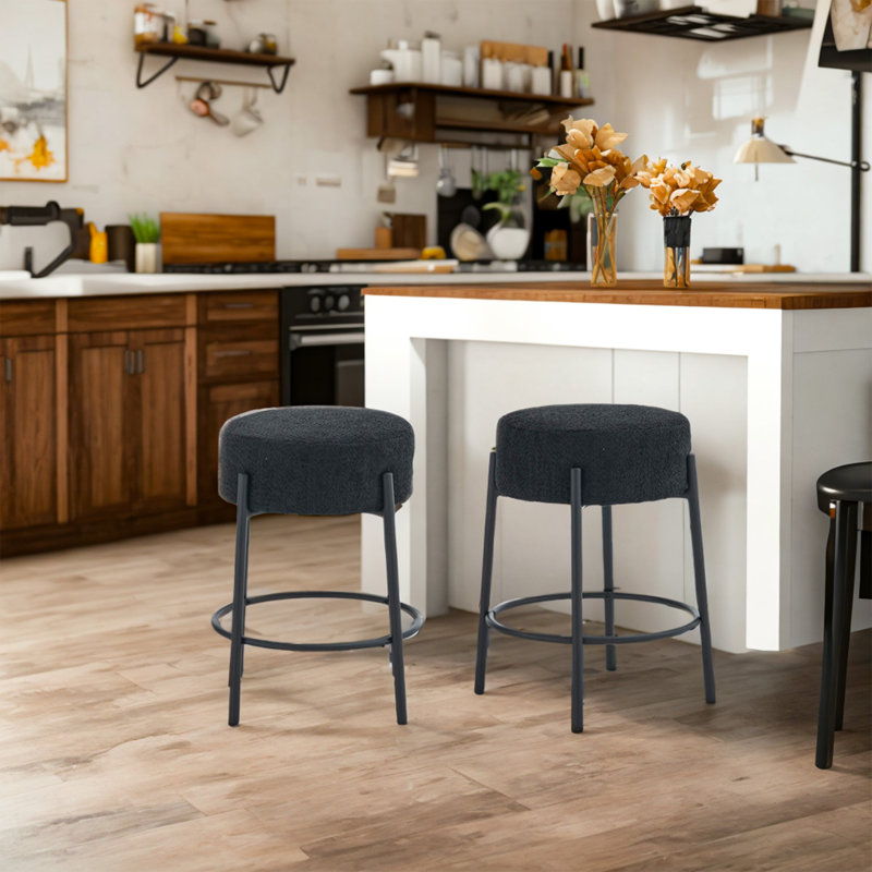 Tabouret de comptoir 23,81 po Gancho, Noir